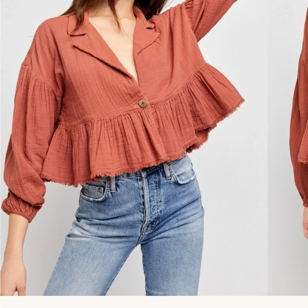 Lyra Tiered Bed Jacket Free People NWT xs